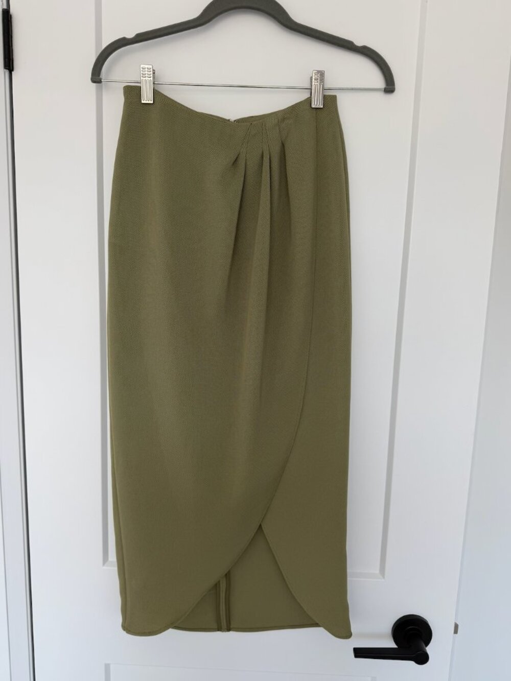 Babaton Olive Green Midi Skirt